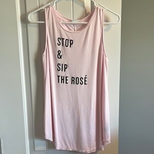 Pink Sleeveless Graphic Tank Top